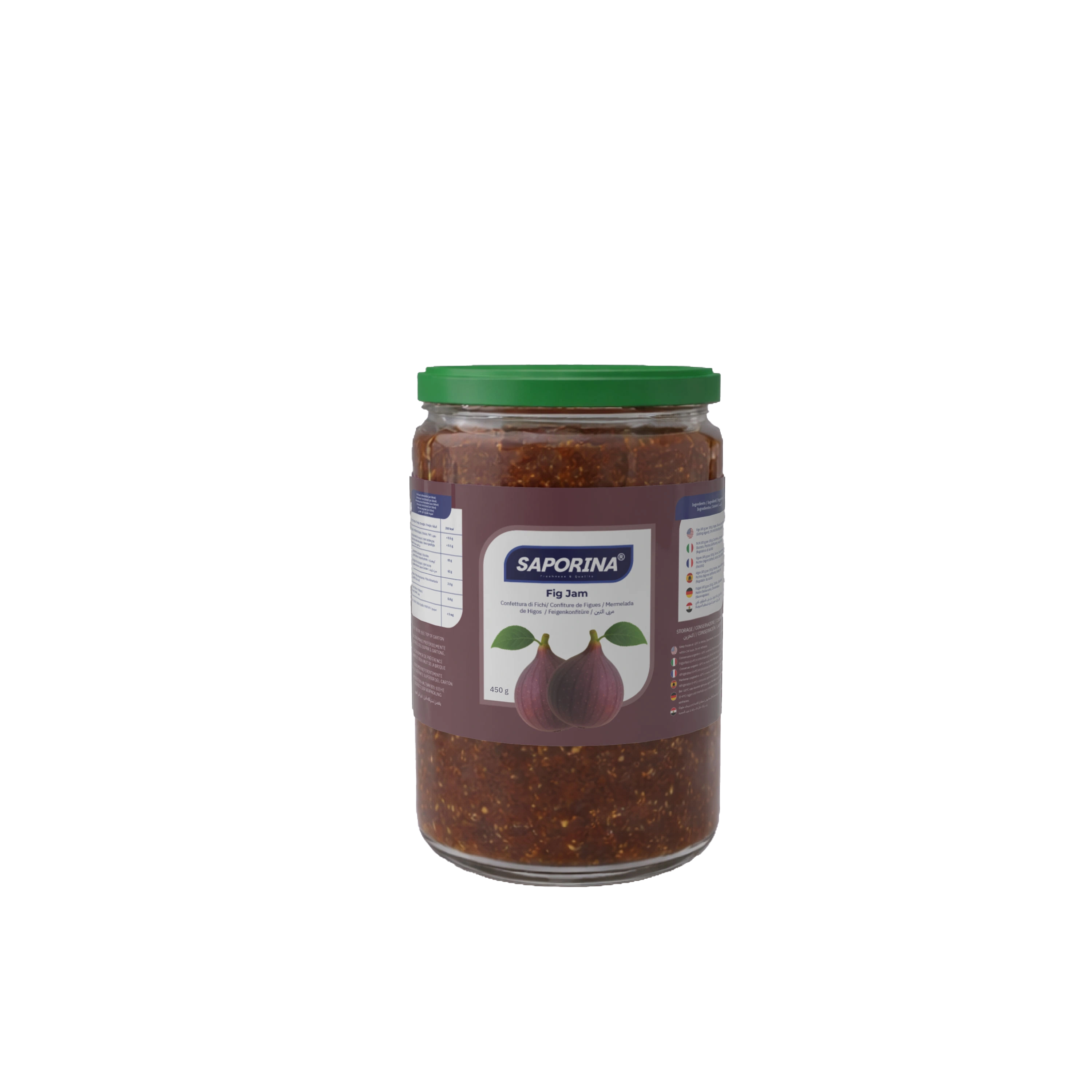 Saporina fig jam in a 450 g glass jar