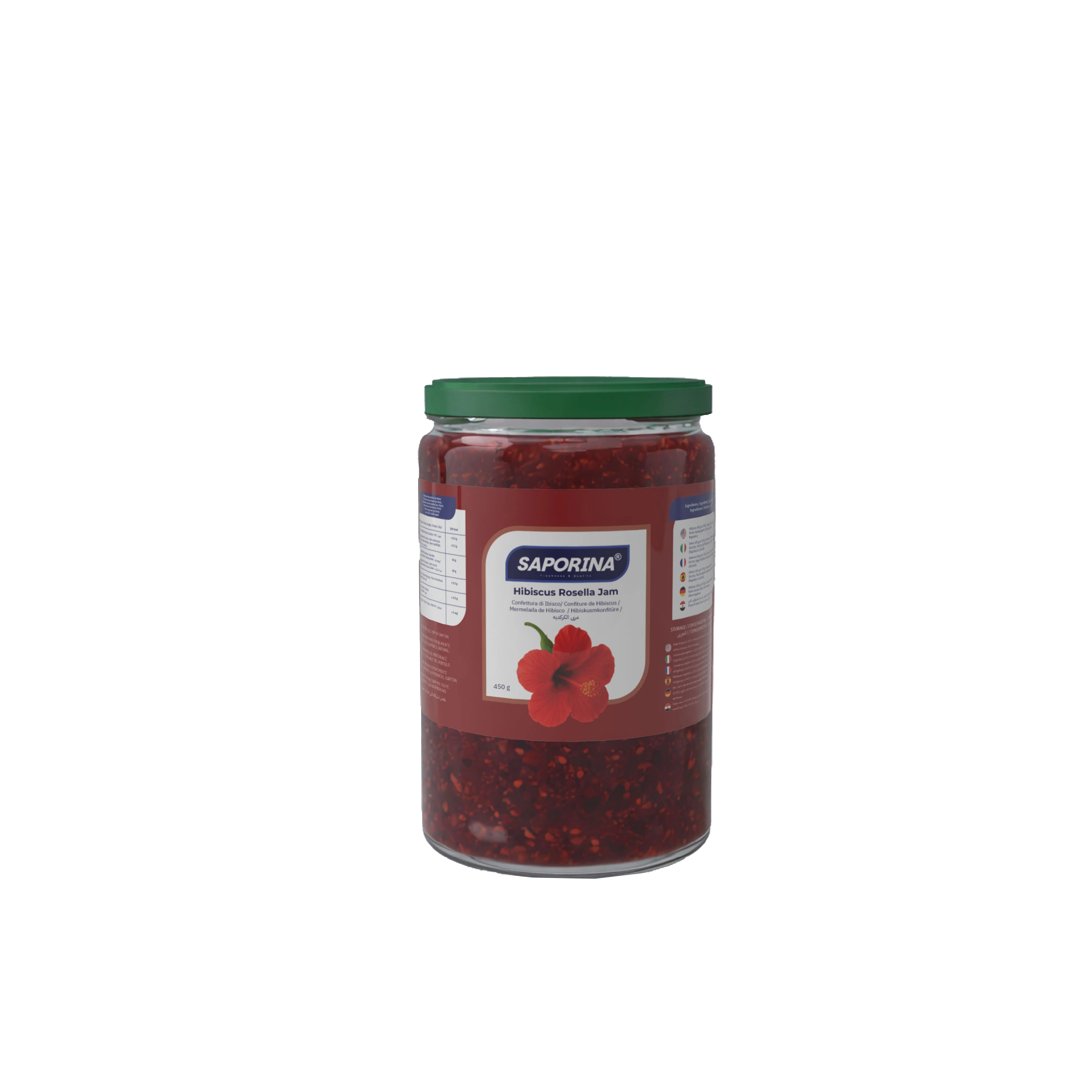 Hibiscus Jam Glass Jar 450g