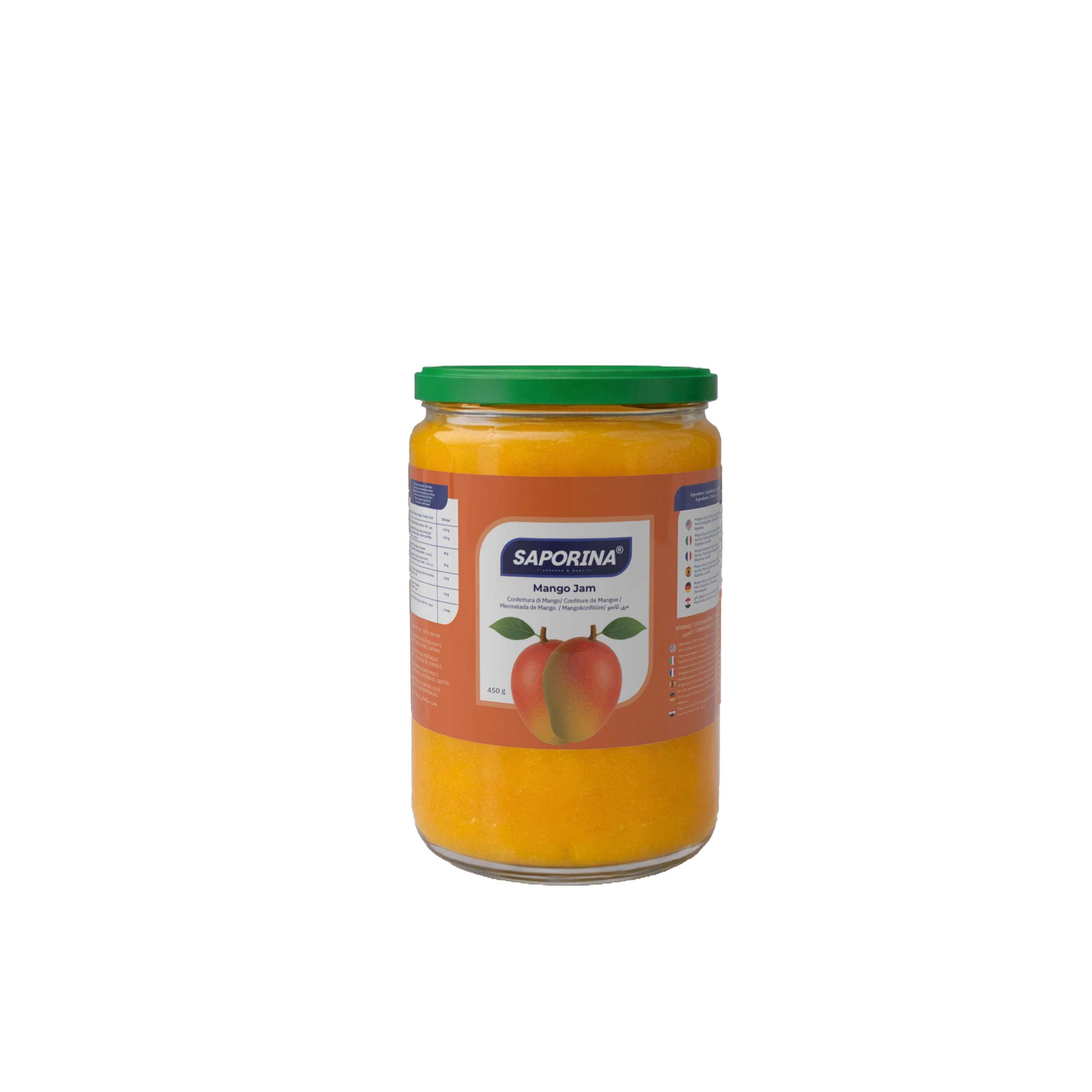 Saporina Mango Jam in 450 g glass jar (370 ml)